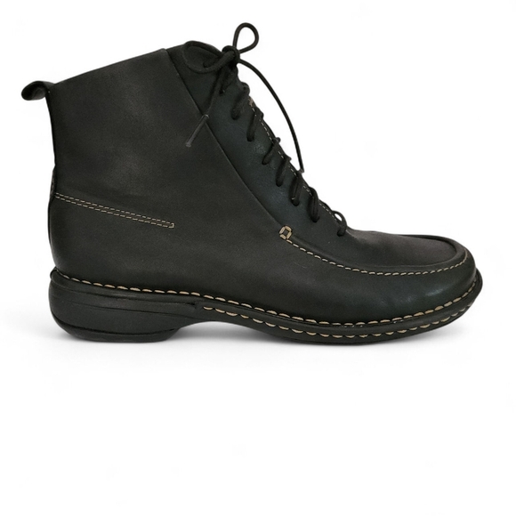 ROCKPORT Black Leather Ankle Boots Lace Up size 6.5 - Picture 3 of 11